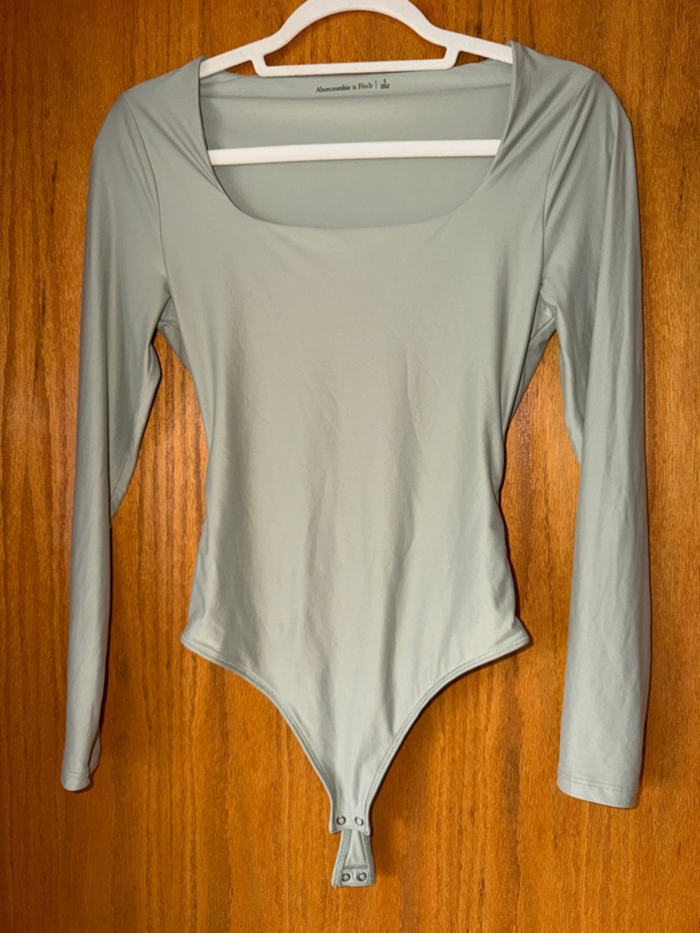 Abercrombie & Fitch Light Sage Green Long Sleeve Bodysuit